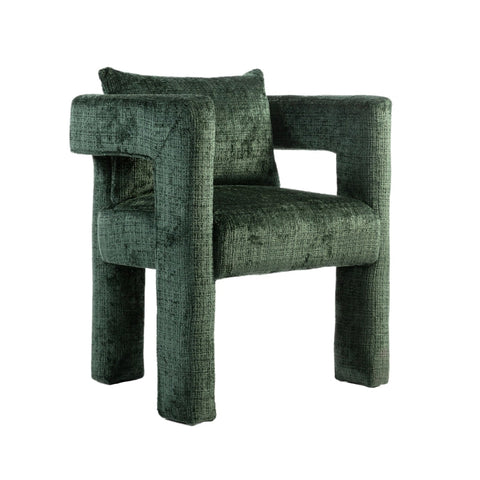 Rootz Single Lounge Chair - Chenille Chair - Ergonomic Seat - Comfortable Cushion - 60L x 44W x 65H cm