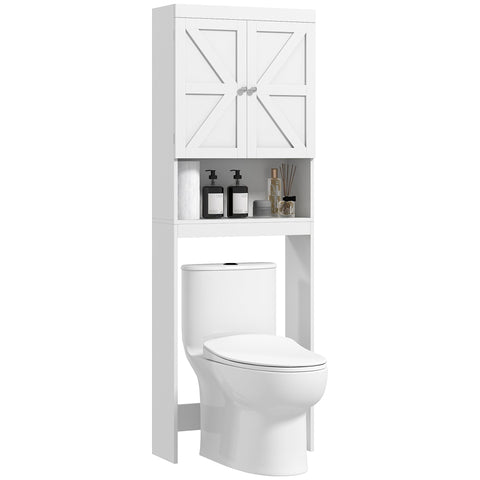 Rootz Toilet Cabinet - Bathroom Storage - Shelving Unit - Space-Saving Design - 58.5L x 23B x 170H cm