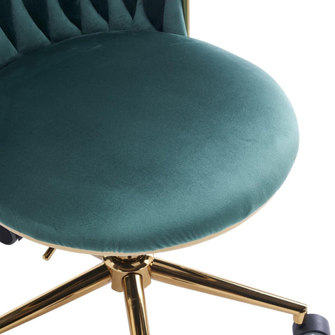 Rootz Velvet Office Chair - Home Desk Chair - Swivel Seating - Adjustable Height - 54.1L x 57.9W x 77.9H cm