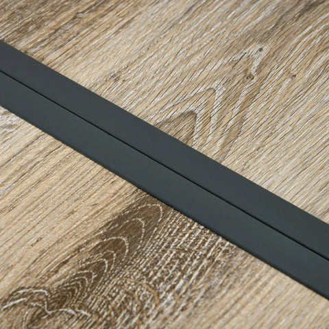 Rootz Garden Table - Patio Table - Outdoor Table For 6 People - Wood Look - Metal Frame - Weatherproof - Gray - 145 x 85 x 72 cm