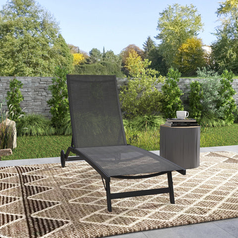 Rootz Sun Lounger - Adjustable Recliner - Outdoor Chaise - Breathable Fabric - 195cm x 66cm x 34cm