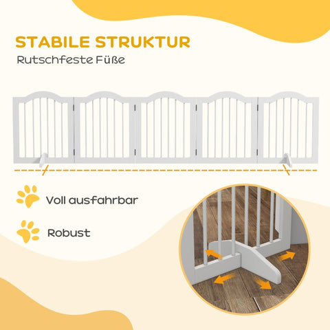 Rootz Dog Barrier - Wooden Pet Gate - Room Divider - Solid Wood and MDF - Adjustable Panels - Space-Saving - 254.5cm x 29.5cm x 61cm