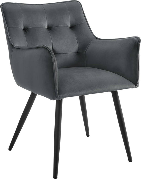 Rootz Velvet Dining Chair - Elegant Chair - Stylish Seating - High-Density Foam Comfort - Durable Metal Frame - Ergonomic Design - 57cm x 80cm x 57cm