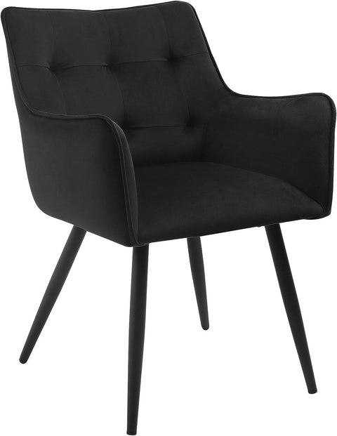 Rootz Velvet Dining Chair - Elegant Chair - Comfortable Seating - High-Density Foam - Sturdy Metal Frame - Adjustable Non-Slip Feet - 57cm x 80cm x 57cm