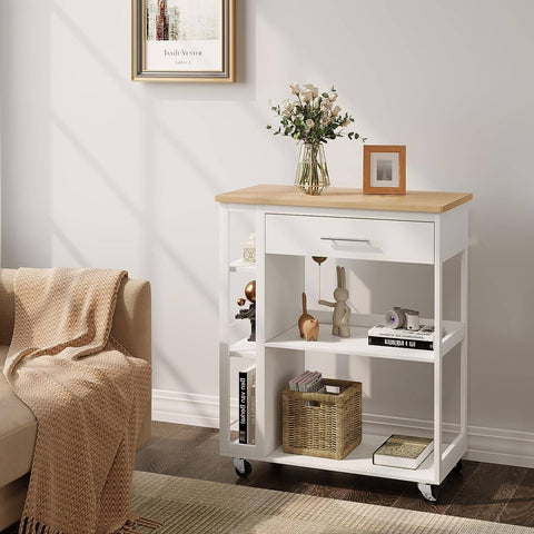 Rootz Kitchen Trolley - Rolling Cart - Serving Cart - Sturdy MDF - 73cm x 88cm x 38cm