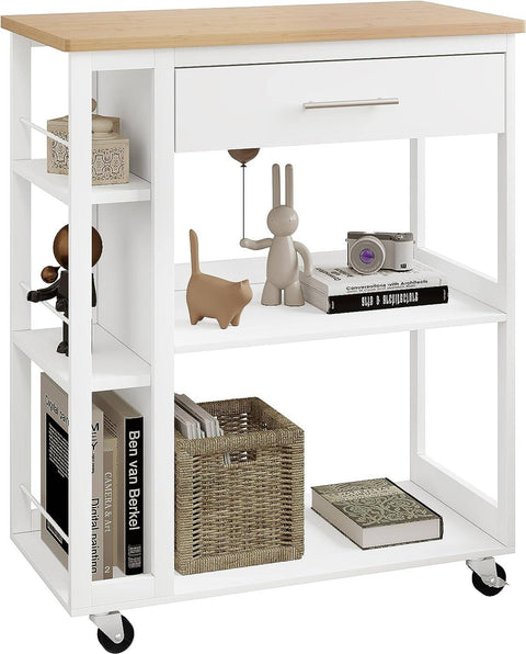 Rootz Kitchen Trolley - Rolling Cart - Serving Cart - Sturdy MDF - 73cm x 88cm x 38cm