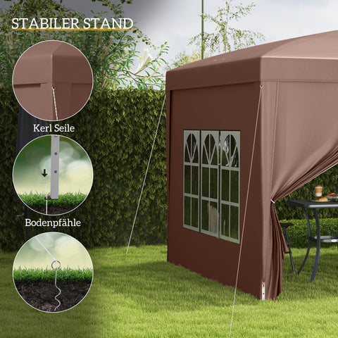 Rootz 3x3m Gazebo Tent - Pavilion - Marquee - UV Protection - Steel Frame - Fits Easy Setup - 2.95m x 2.95m x 2.58m