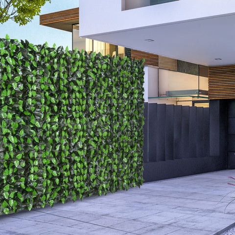 Rootz Artificial Leaf Fence - Green Wall Covering - UV Resistant - Adjustable Size - 300cm x 100cm - Easy Installation - Durable PE Fabric