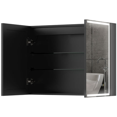 Rootz Mirror Cabinet - Bathroom Mirror - LED Mirror - Adjustable Lighting - 80cm x 12.8cm x 60cm