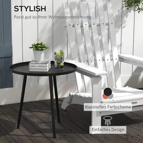 Rootz Outdoor Side Table - Coffee Table - End Table - Versatile Usage - Modern Design - Protective Edge - Ф40 x 50H cm - Steel