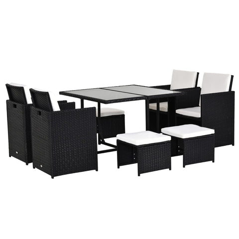 Rootz Garden Furniture Set - Patio Set - Outdoor Seating - Space-Saving - Table: 109x109x72cm, Armchair: 56x52x87cm, Stool: 41x41x31cm
