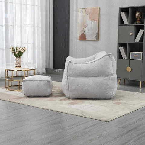 Rootz Comfortable Bouclé Bean Bag - Memory Foam Chair - Soft Seating - Unmatched Comfort - 91x83x66cm