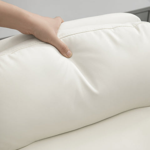 Rootz Height-Adjustable Desk Chair - Swivel Chair - Office Chair - Ergonomic Comfort - 65cm x 64cm x 88-98cm, White, Faux Leather