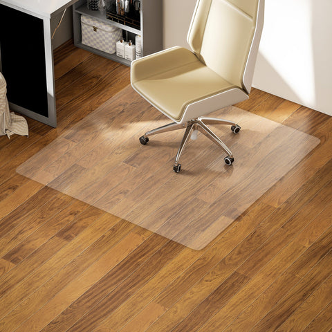 Rootz Floor Protection Mat - Chair Mat - Office Floor Protector - Non-Slip - 1.5mm Thick - 120cm x 120cm - Transparent