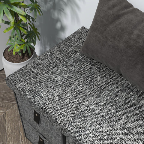 Rootz Padded Shoe Bench - Entryway Storage Seat - Shoe Organizer - Hallway Bench - Comfortable Seating - 6 Compartments - 76.5x38x38cm - Grey