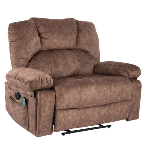 Rootz Extra Wide Massage Recliner - Relaxation Chair - Comfort Seating - 8-Point Massage & Heating - 115L x 68W x 105H cm