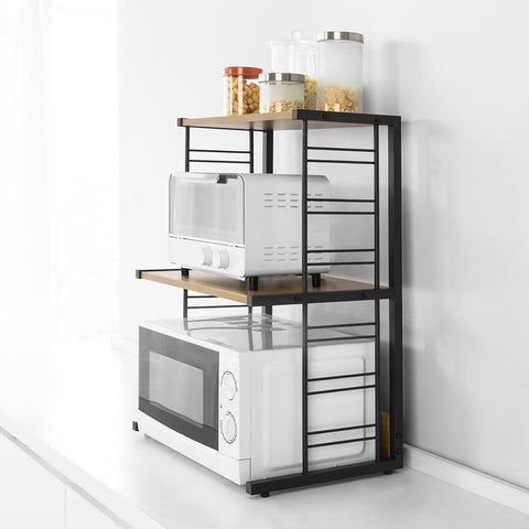 Rootz Microwave Shelf - Kitchen Storage Rack - Microwave Holder - Compact Design - Multi-Functional - Sturdy Build - 60cm x 72cm x 36cm