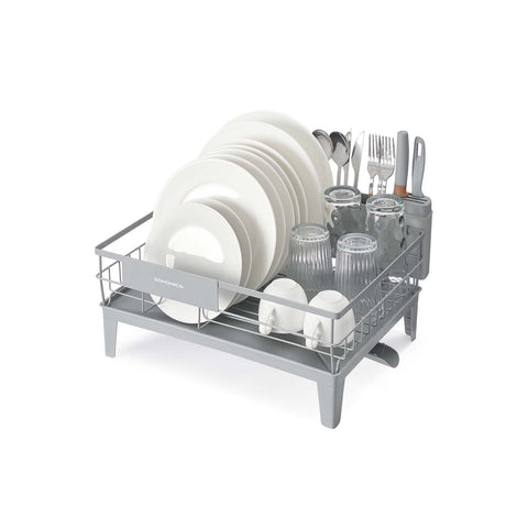 Rootz Dishwashing Frame - Drying Rack - Kitchen Organizer - Durable Steel & PP Plastic - 31cm x 42cm x 18.5cm - Grey