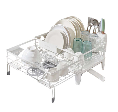 Rootz Drip Frame - Laundry Drying Rack - Space Saver - Steel & PP Plastic - White  - 31-56cm x 42cm x 20cm