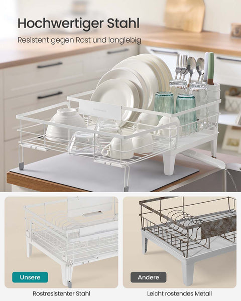 Rootz Drip Frame - Laundry Drying Rack - Space Saver - Steel & PP Plastic - White  - 31-56cm x 42cm x 20cm