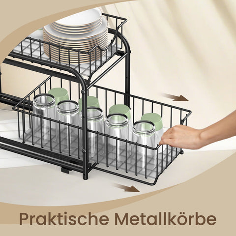 Rootz Kitchen Organizer Shelf - Order System - Space Saver - Max 10kg Load - 21cm x 36.5cm x 33.7cm