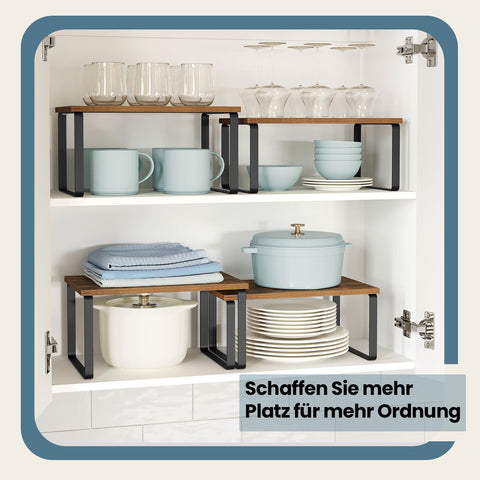Rootz 2 Set Kitchen Organizer - Spice Shelf - Kitchen Shelf - Space-Saving - Large: 29.7x19.5x15.5cm, Small: 29.7x18.5x13.6cm