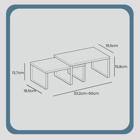 Rootz 2 Set Kitchen Organizer - Spice Shelf - Kitchen Shelf - Space-Saving - Large: 29.7x19.5x15.5cm, Small: 29.7x18.5x13.6cm