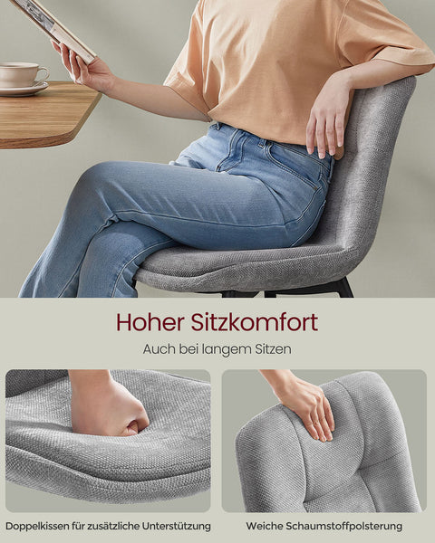 Rootz Dining Chair 2 Piece Set - Dining Seat - Comfort Chairs - Double Pillow Support - 56cm x 50cm x 81cm