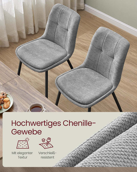 Rootz Dining Chair 2 Piece Set - Dining Seat - Comfort Chairs - Double Pillow Support - 56cm x 50cm x 81cm