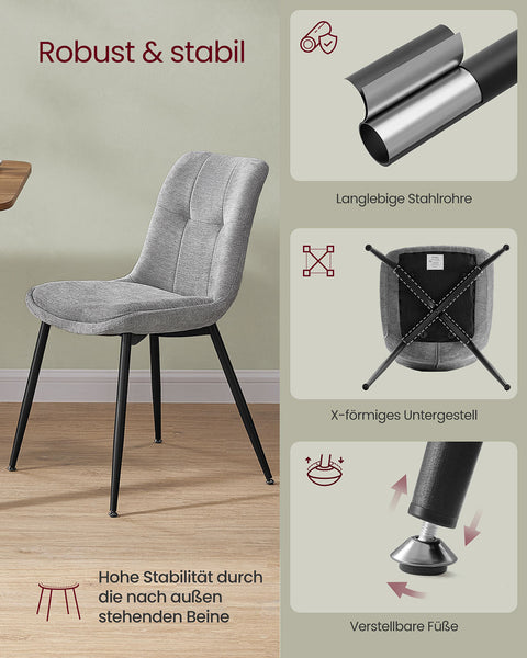 Rootz Dining Chair 2 Piece Set - Dining Seat - Comfort Chairs - Double Pillow Support - 56cm x 50cm x 81cm