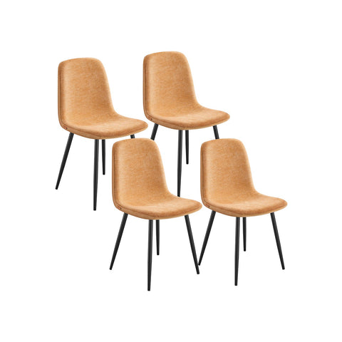 Rootz 4 Piece Dining Chair Set - Kitchen Chairs - Brown Chairs - Comfortable Seating - 55cm x 43.5cm x 85.5cm