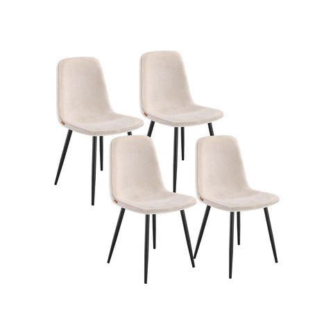 Rootz 4 Piece Set Dining Chair - Kitchen Seating - White Chairs - Max 120kg Capacity - 55cm x 43.5cm x 85.5cm