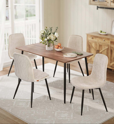 Rootz 4 Piece Set Dining Chair - Kitchen Seating - White Chairs - Max 120kg Capacity - 55cm x 43.5cm x 85.5cm