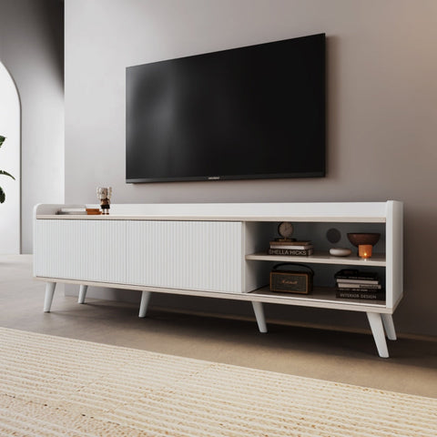 Rootz Elegant TV Cabinet - Media Storage Unit - Entertainment Console - Durable Design - 160cm x 40cm x 58cm