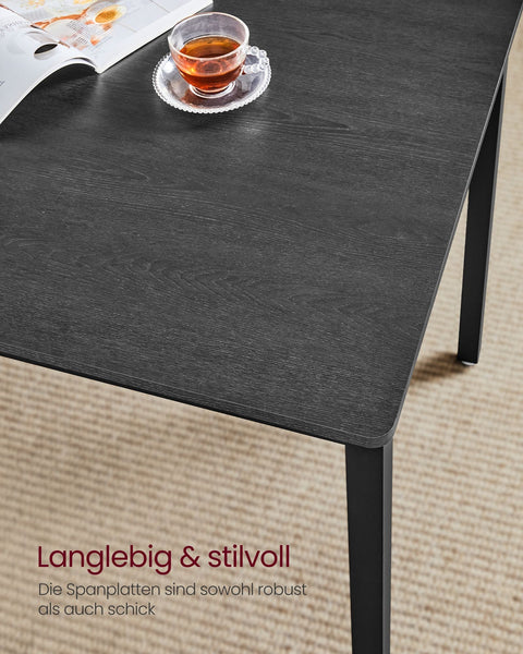 Rootz Dining Table Set - Chipboard Table - Steel Bench - Modern - 70cm x 110cm x 75cm