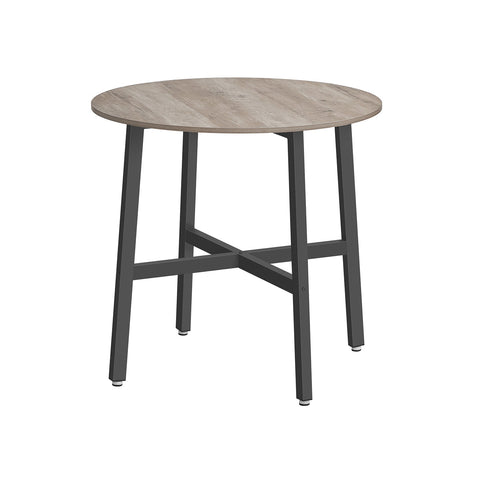 Rootz Round Dining Table - Compact Dining Table - Small Kitchen Table - Chipboard & Steel - 80cm D x 75cm H