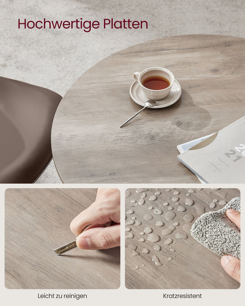 Rootz Round Dining Table - Compact Dining Table - Small Kitchen Table - Chipboard & Steel - 80cm D x 75cm H