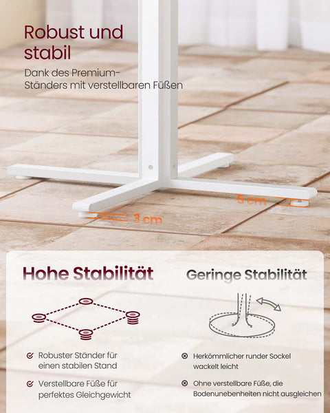 Rootz Dining Table - Kitchen Table - White Table - Sturdy Design - 80cm D x 74.8cm H