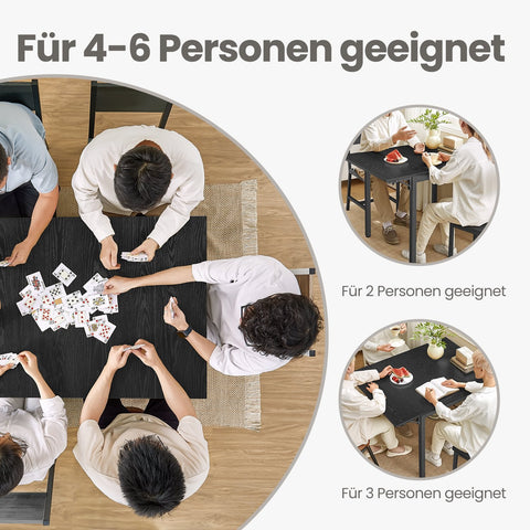 Rootz Dining Table -Black - Expandable Table - Space Saving Furniture - Steel Frame - 78cm x 120cm x 76.2cm