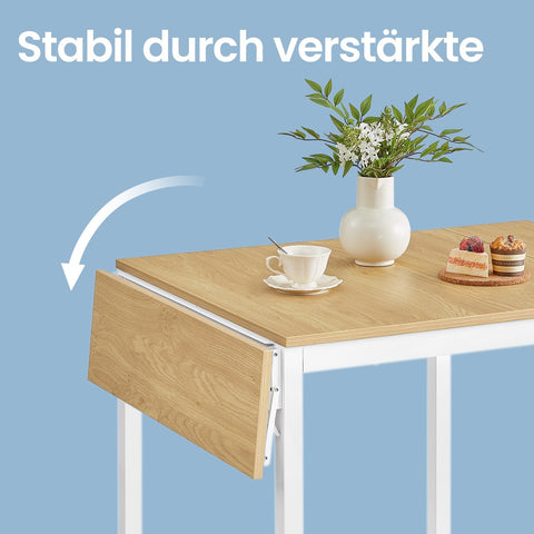 Rootz Foldable Dining Table - Kitchen Table - Space-Saving Table - Ideal for Small Rooms - 78cm x 120cm x 76.2cm