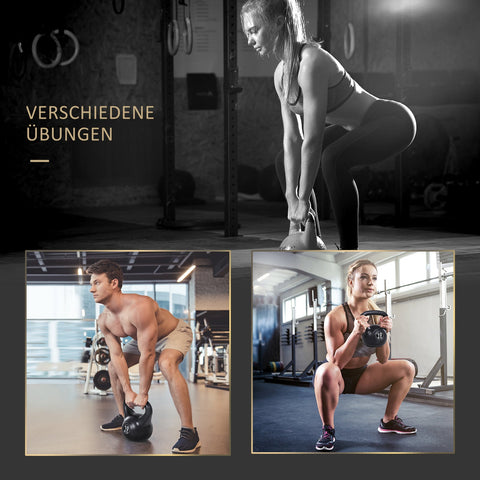 Rootz Kettlebell Dumbbell 10kg - Heavyweight Fitness Tool - Strength Training Equipment - Sand Filled - 25cm x 19cm x 28cm - Black