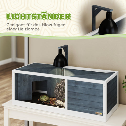 Rootz Turtle House - Reptile Enclosure - Terrarium - Easy Access - 120cm x 50cm x 40cm