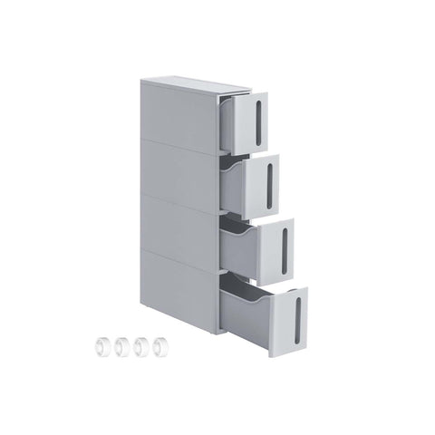 Rootz Niche Shelf with Rollers - Storage Unit - Organizer - Space-Saving - PP Plastic - 45cm x 17cm x 84cm
