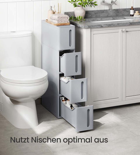 Rootz Niche Shelf with Rollers - Storage Unit - Organizer - Space-Saving - PP Plastic - 45cm x 17cm x 84cm