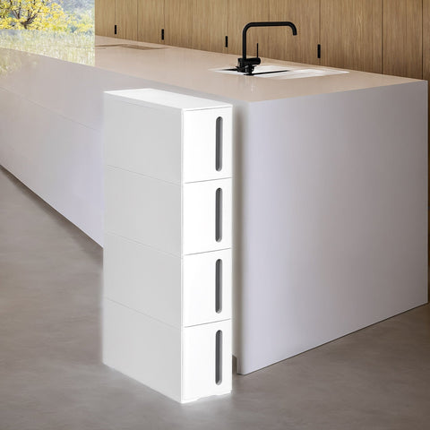 Rootz Niche Shelf with Rollers - Trolley - Storage Organizer - Space-Saving - 45cm x 17cm x 83cm