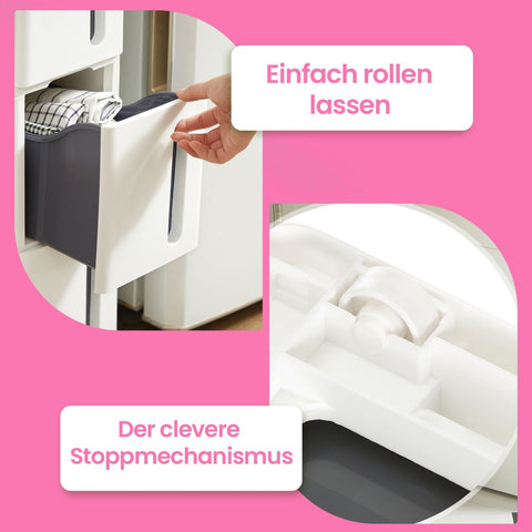 Rootz Niche Shelf with Rollers - Trolley - Storage Organizer - Space-Saving - 45cm x 17cm x 83cm