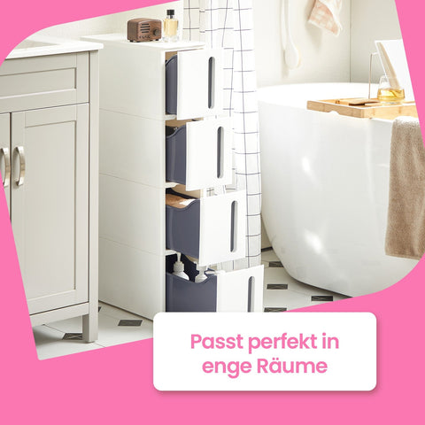 Rootz Niche Shelf with Rollers - Trolley - Storage Organizer - Space-Saving - 45cm x 17cm x 83cm