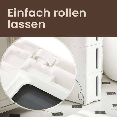 Rootz Narrow Trolley Shelf - Niche Storage - Mobile Organizer - Large Capacity - 45cm x 17cm x 84cm