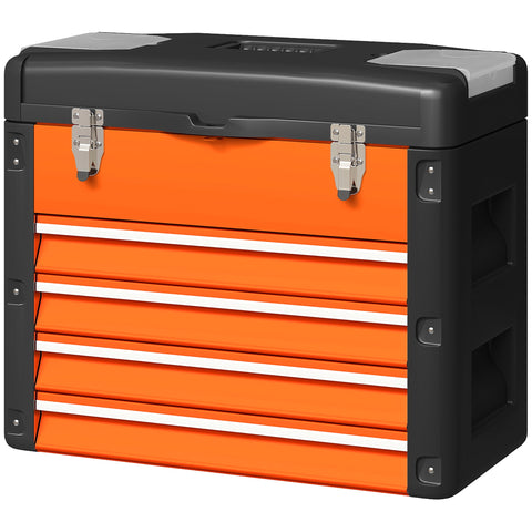 Rootz Tool Box 4-Drawer Set - Mini Box - Storage Organizer - Scratch-Resistant Steel - 49.7cm x 25.3cm x 40.7cm