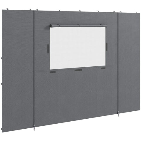 Rootz Gazebo Wall Frame - Pavilion Side Wall - Party Tent - Weather Resistant - Protects Sunburn - Hooks - Polyester - Nylon Fabric - Dark Gray - 300cm x 200cm